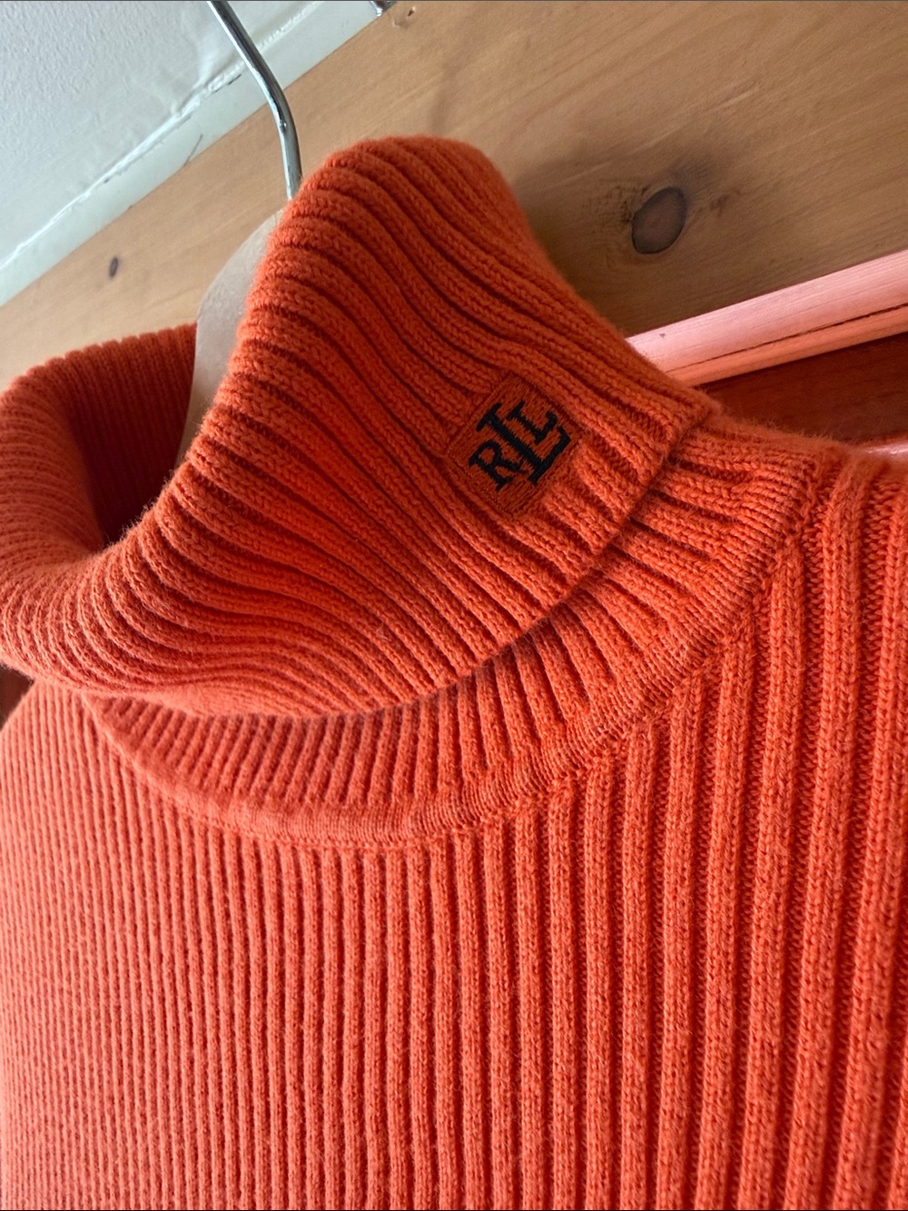 Lauren Ralph Lauren Orange Cotton Turtleneck XL